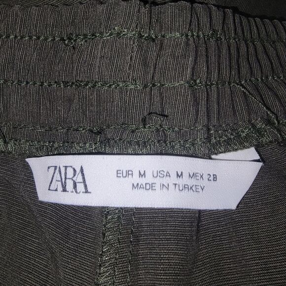 Zara olive green Rhinestone stripe jogger pants size Medium - Picture 5 of 5